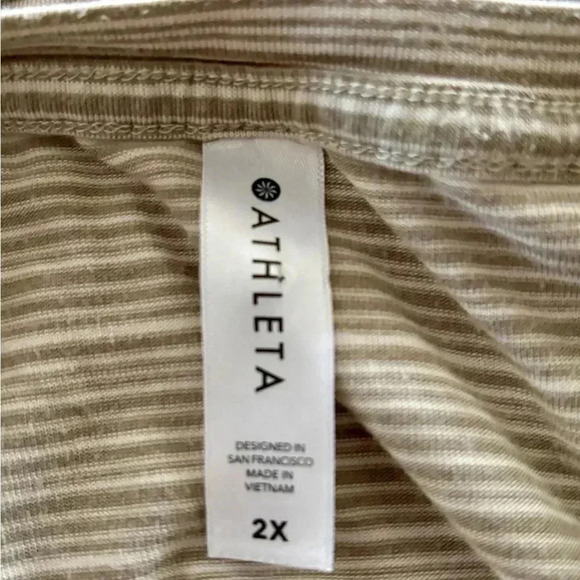 Athleta Women’s Cloudlight Muscle Tank Striped Tuscan Olive SZ 2X (E7) - Picture 4 of 9